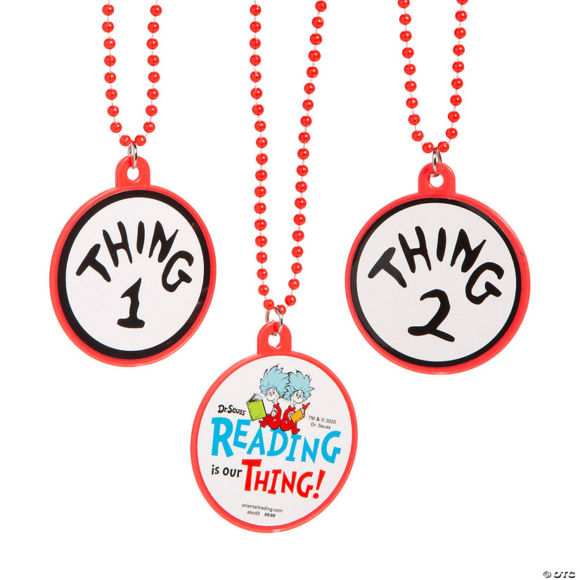 Dr. Seuss&#8482; Thing 1 & Thing 2 Bead Necklaces - 12 Pc. Image