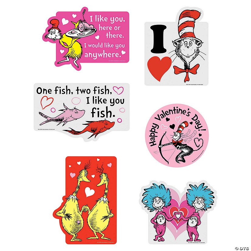 Dr. Seuss™ Valentine Cutouts - 6 Pc. | Oriental Trading