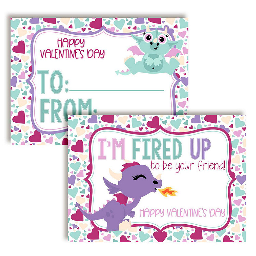 Dragon Classroom Valentines 30pc. by AmandaCreation Image