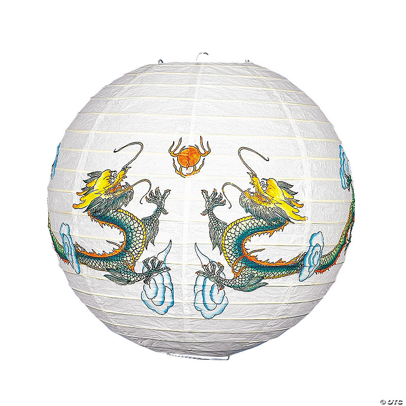 Dragon Print Hanging Paper Lantern - Discontinued