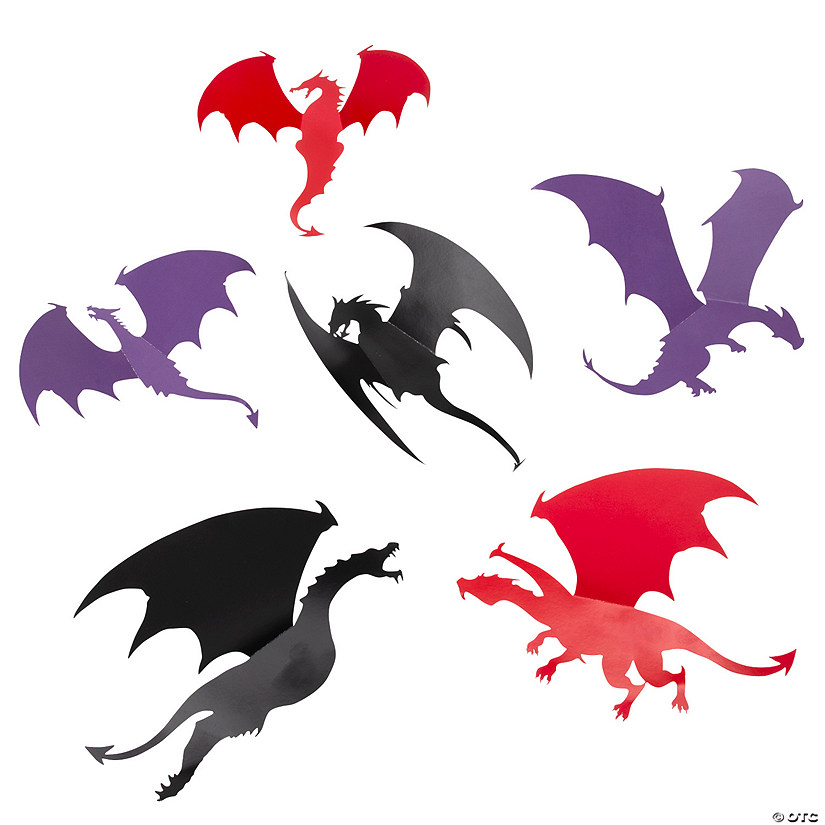 Dragon Silhouette Wall Cutouts - 6 Pc. Image
