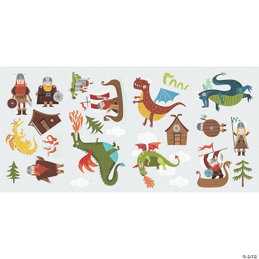 Dragons And Vikings Peel & Stick Wall Decals Image