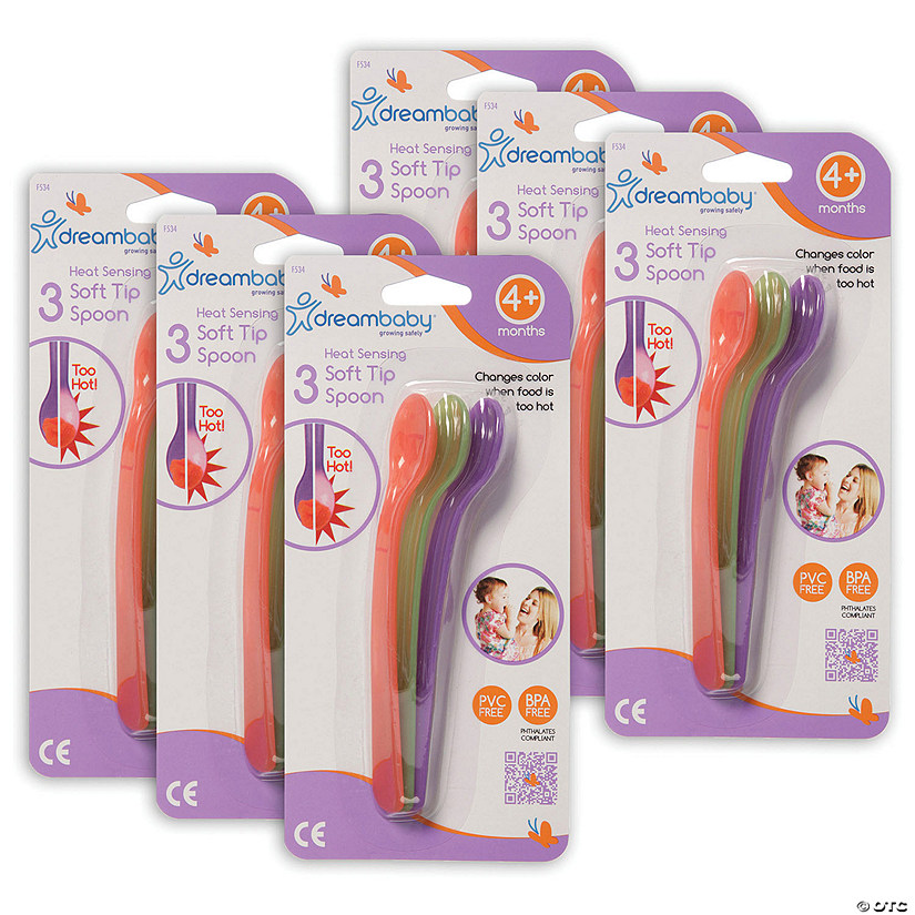 Dreambaby Heat Sensing Soft Tip Spoons, 3 Per Pack, 6 Packs Image