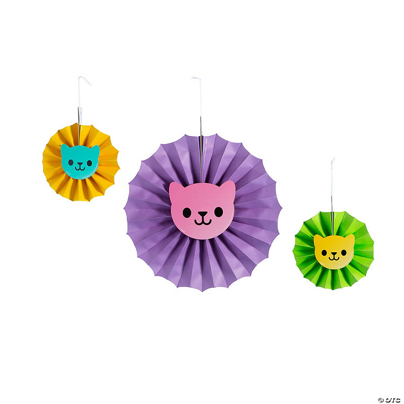 DreamWorks Gabby&#8217;s Dollhouse&#8482; Party Hanging Paper Fans - 3 Pc. Image