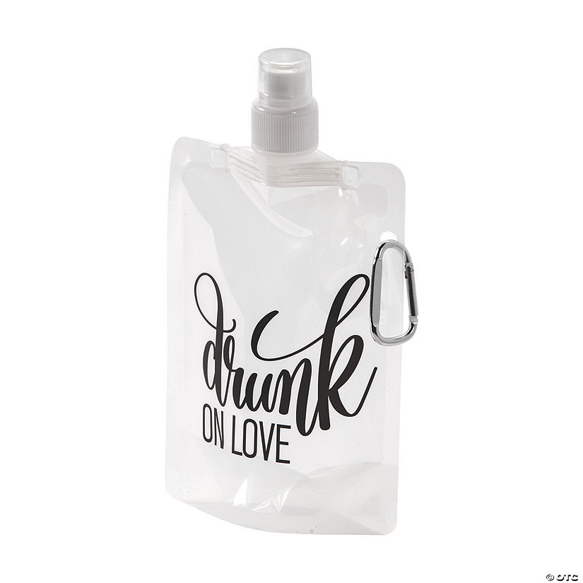 Drunk on Love Collapsible Plastic Water Bottles - 12 Ct. Image