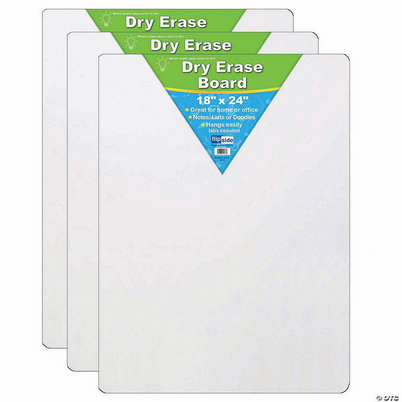 Dry Erase Board, 18" x 24", Pack of 3 Oriental Trading