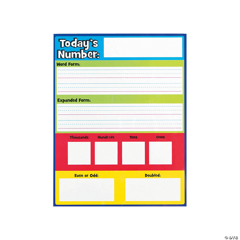 Dry Erase Today s Number Card Set 10 Pc Discontinued