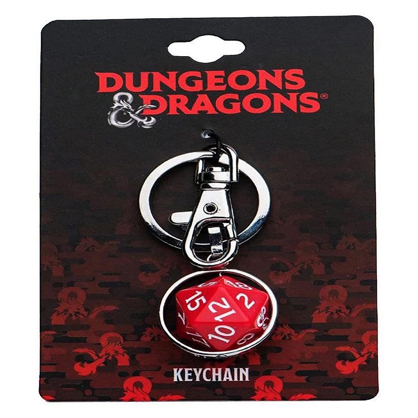 Dungeons & Dragons Spinning 20-Sided Dice Metal Keychain Image