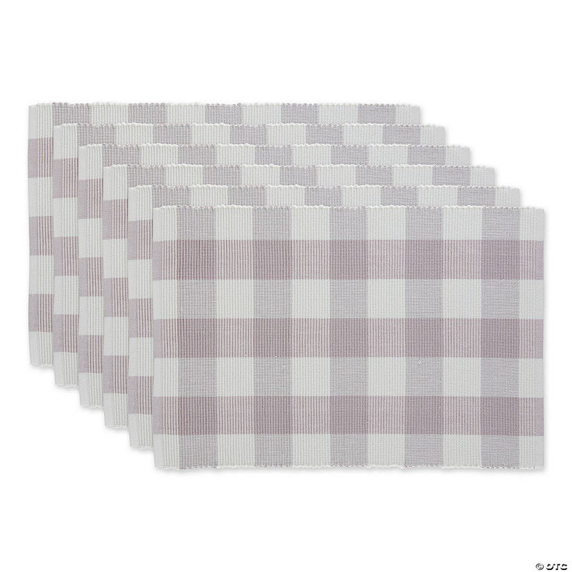 Dusty Lilac Buffalo Check Ribbed Placemat (Set Of 6) Image