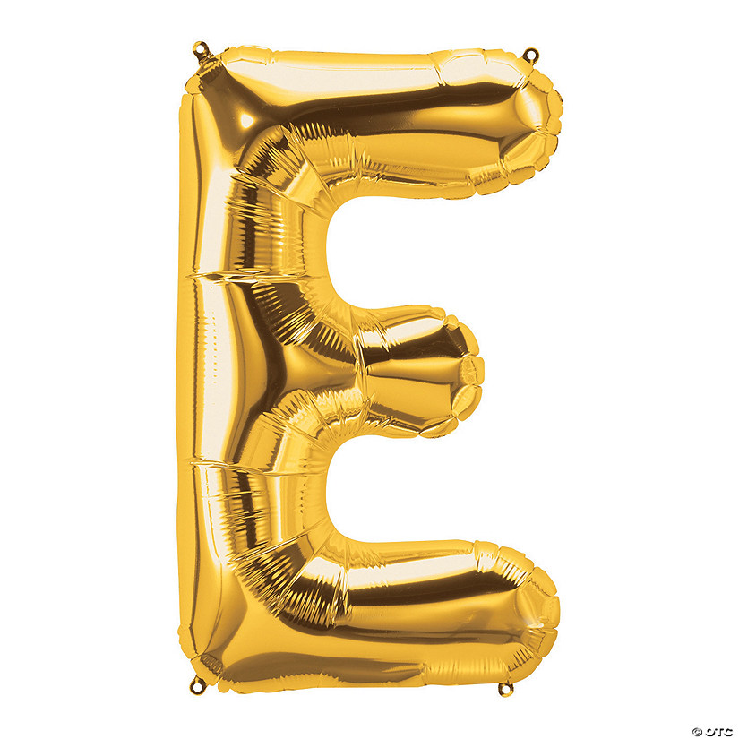 E Gold Letter 34" Mylar Balloon Image