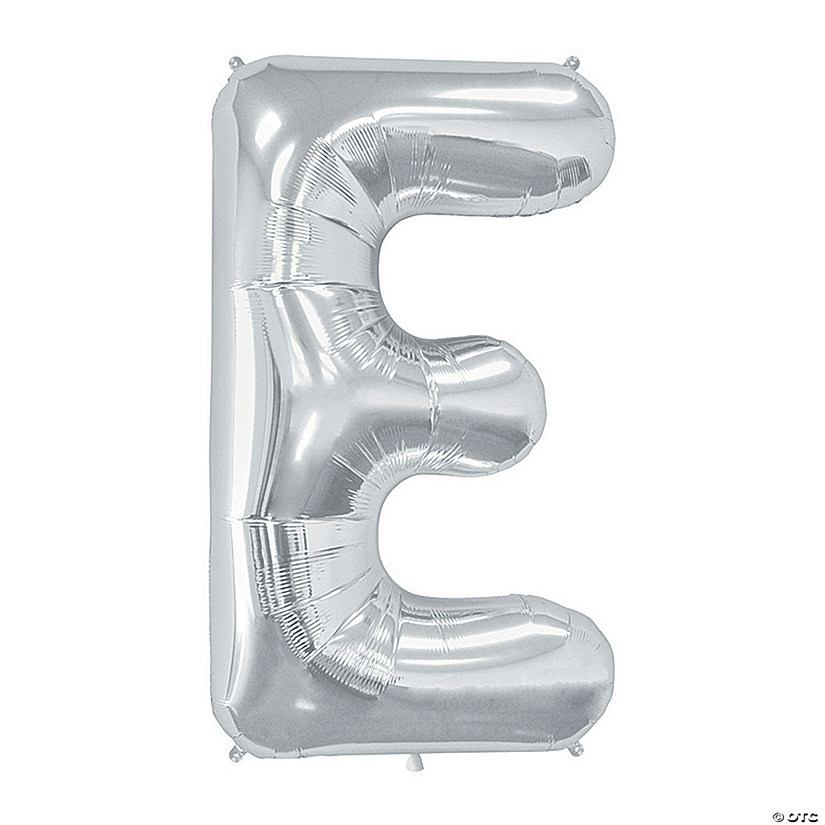 E-Shaped Silver Letter 34" Mylar Balloon Image