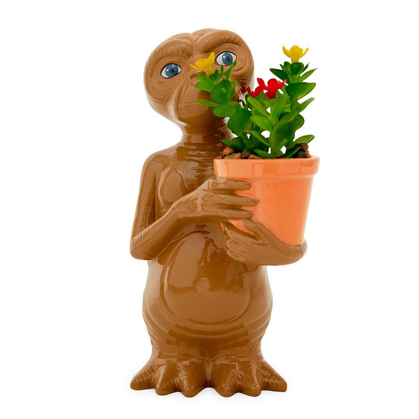E.T. The Extra-Terrestrial 7-Inch Ceramic Planter With Artificial Succulent Image