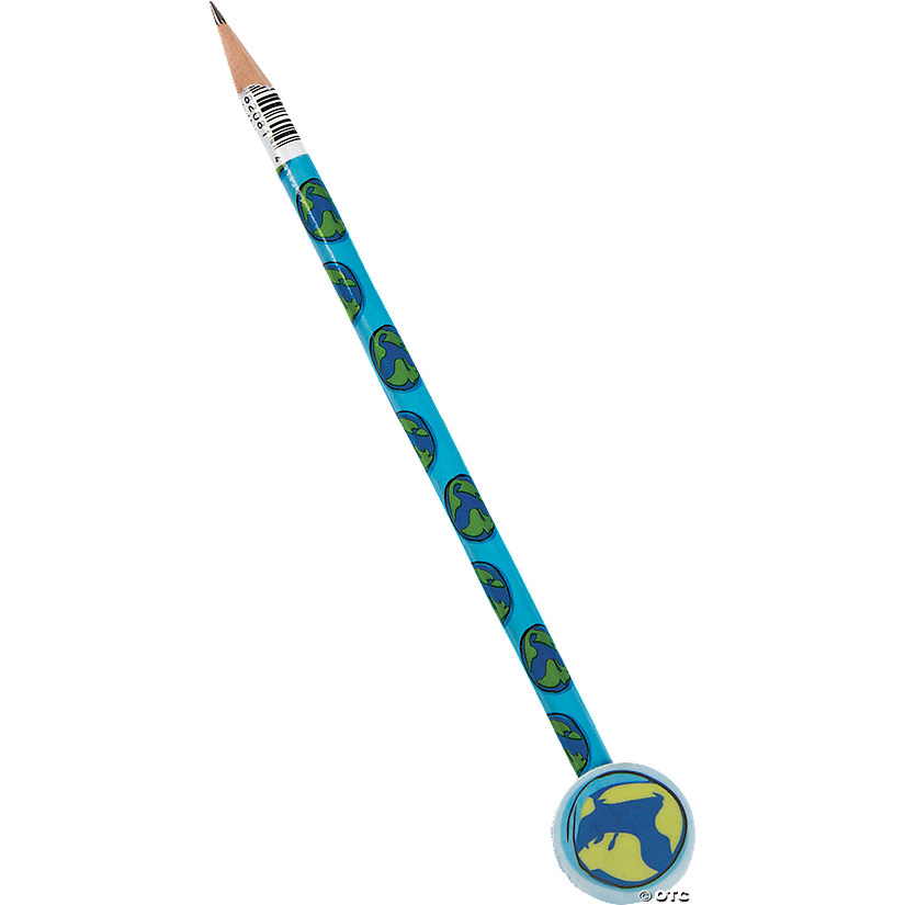 Earth Pencils with Globe Eraser Toppers - 12 Pc. Image