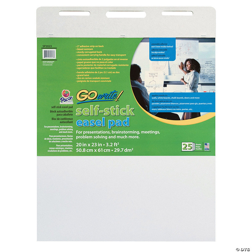 Easel Pad, Self-Adhesive, White, 20" x 23", 25 Sheets Image