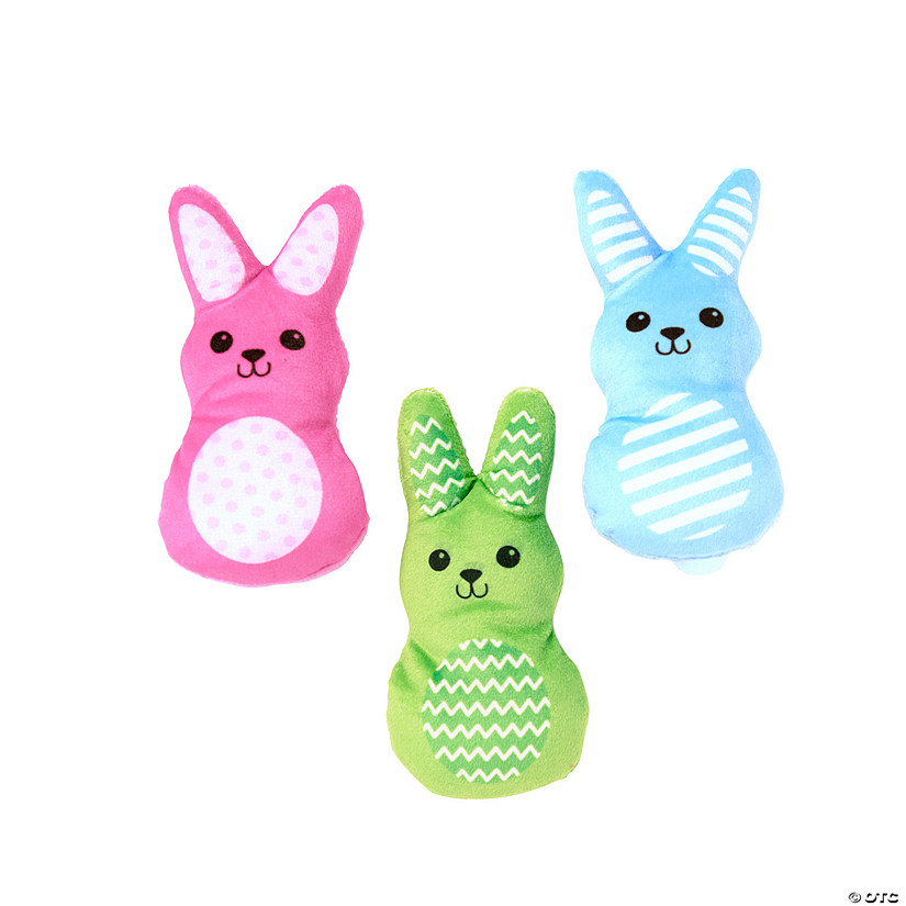 Easter Bright & Colorful Patterned Stuffed Bunnies - 12 Pc. Image
