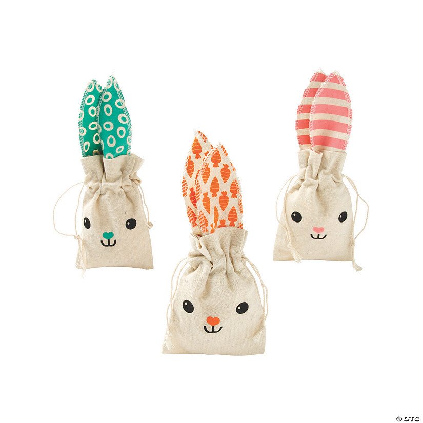 Easter Bunny Canvas Drawstring Treat Bags Discontinued