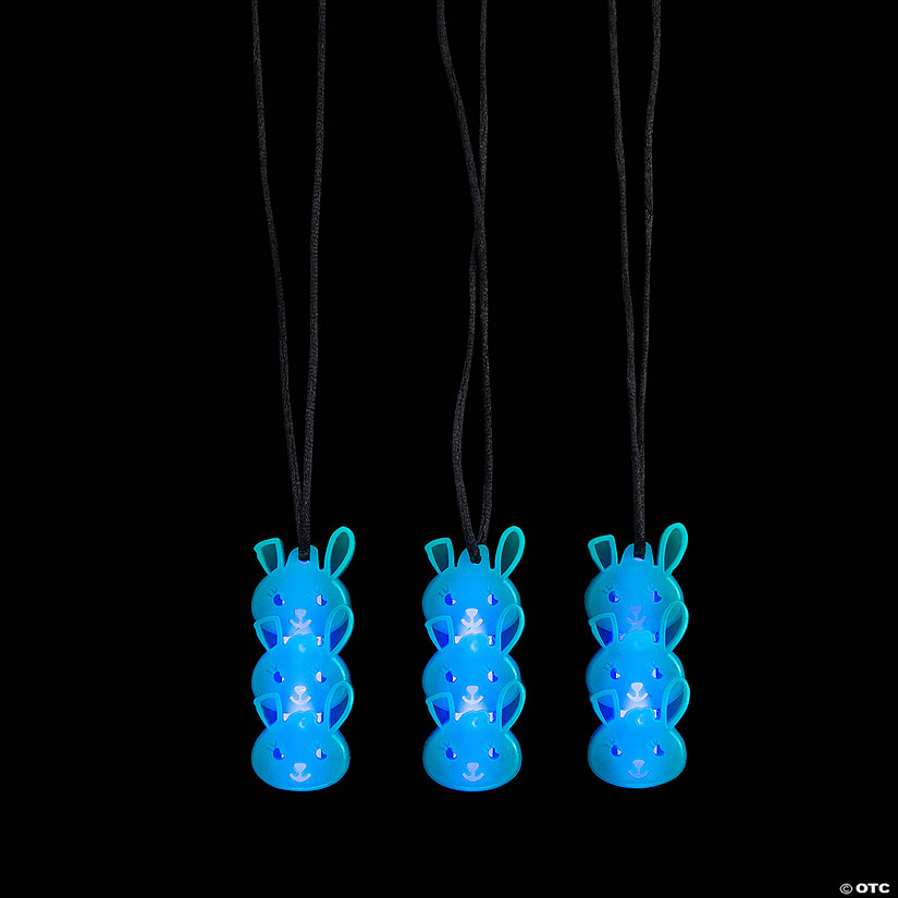 Easter Bunny Character Necklaces with Glow Stick - 12 Pc. Image