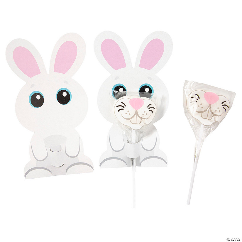Easter Bunny Face Lollipops Handouts - 12 Pc. Image