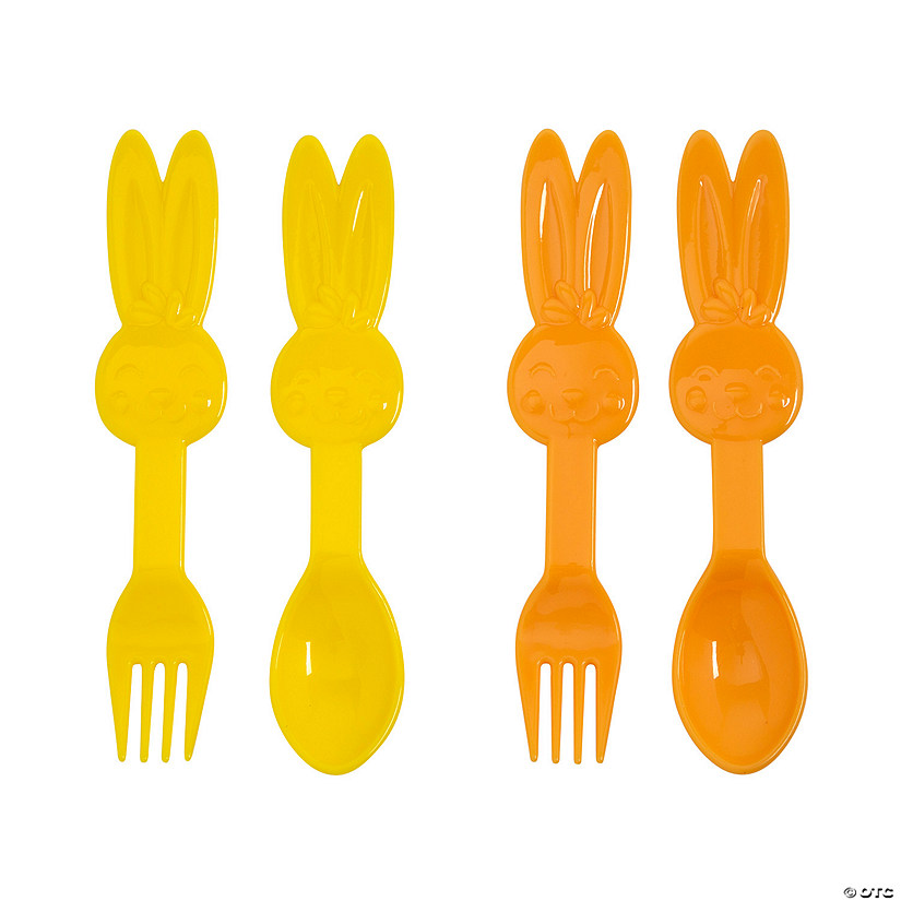 Easter Bunny Fork & Spoon Set - 16 Pc. Image