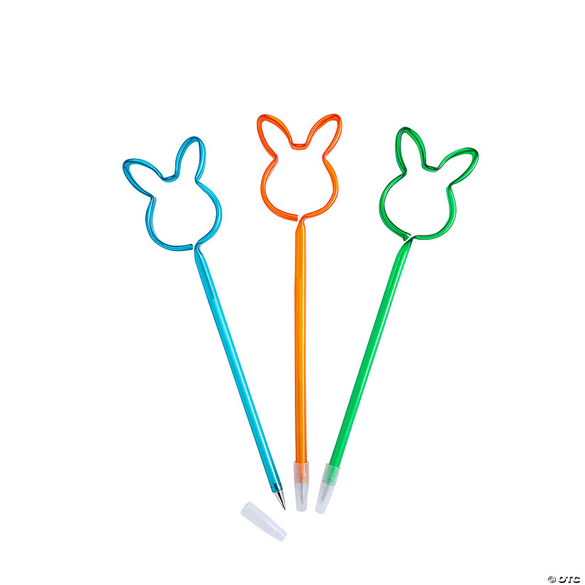 Easter Bunny-Shaped Pens - 12 Pc. Image