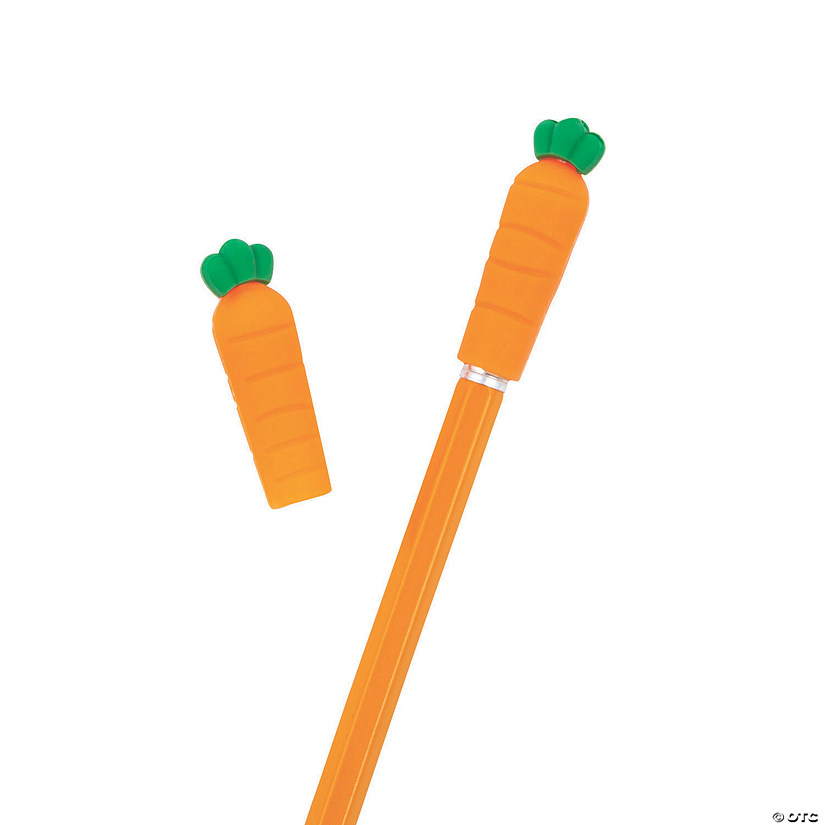 Easter Carrot Pencil Toppers - 12 Pc. Image