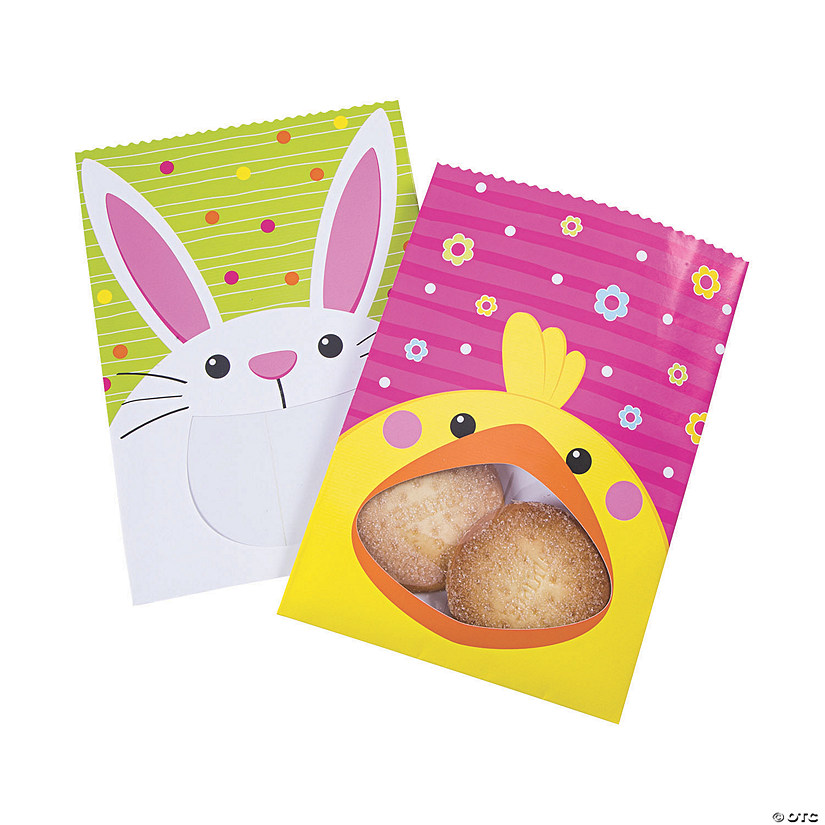 Easter Chick & Bunny Treat Bags with Window - 12 Pc. Image