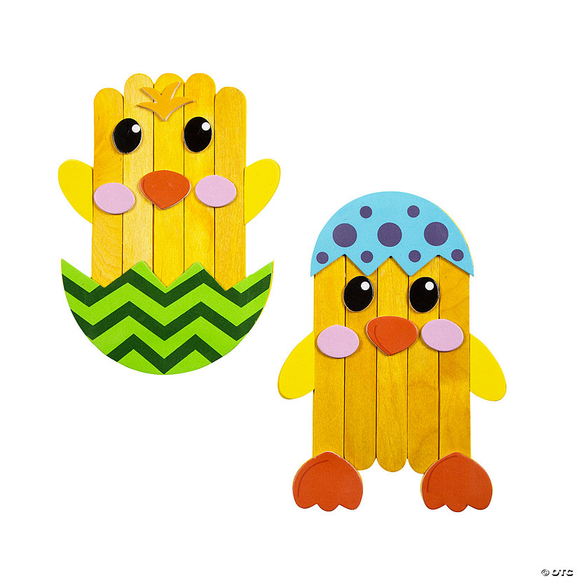 Easter Chick Craft Stick Magnet Craft Kit - Makes 12 Image