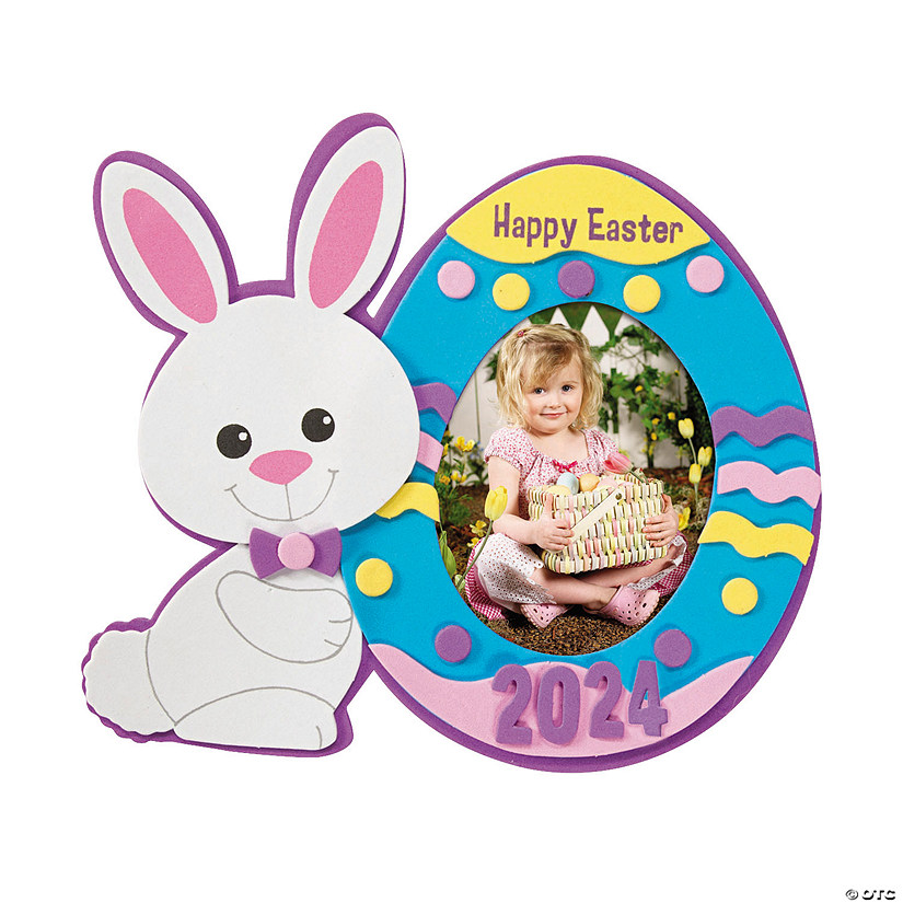 Easter Dated Picture Frame Magnet Foam Craft Kit - Makes 12 Image