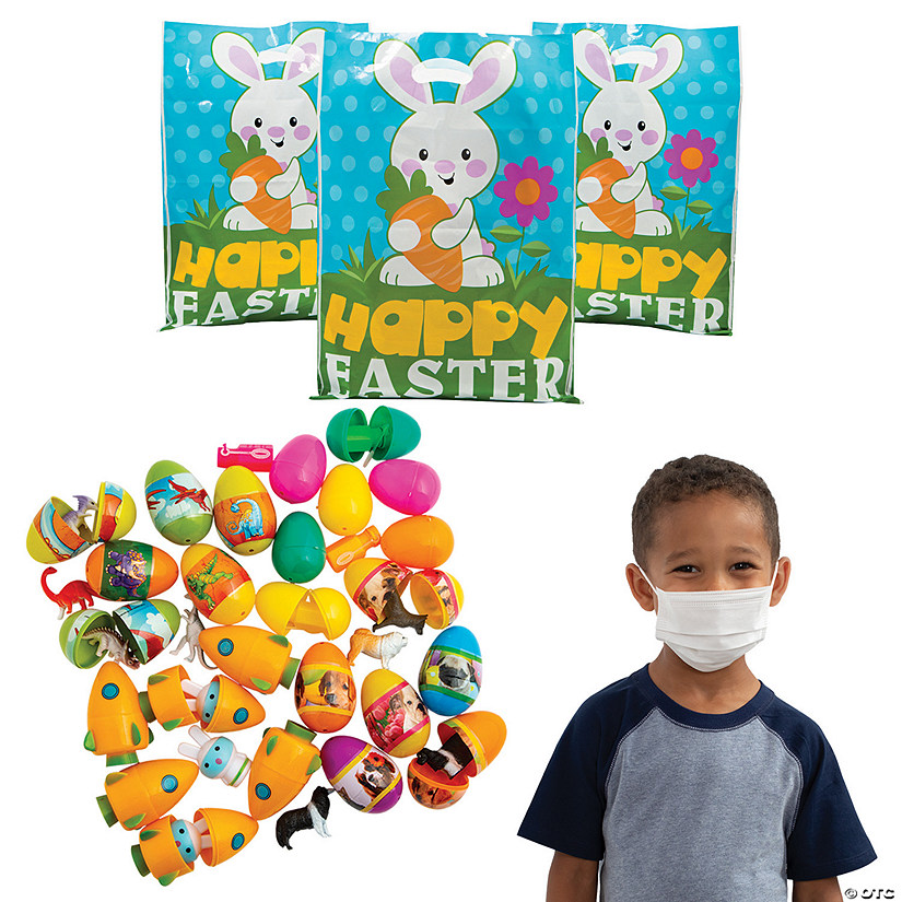 Easter Egg Hunt Kit for 50 with Kid&#8217;s Face Masks Image