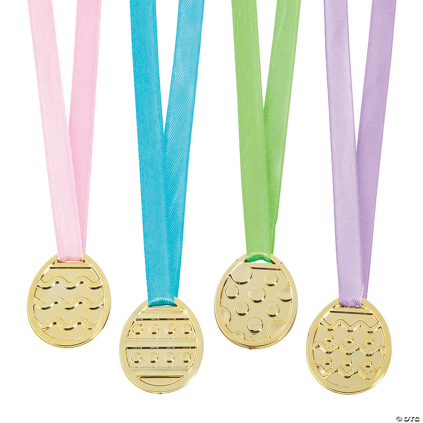 Easter Egg-Shaped Award Medals - 12 Pc. Image