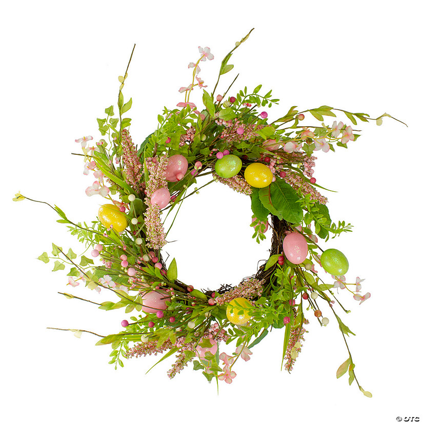 Easter Egg with Berry Floral Wreath 20" Image