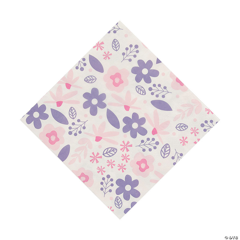 Easter Friends Purple & Pink Floral Luncheon Napkins - 16 Pc. Image