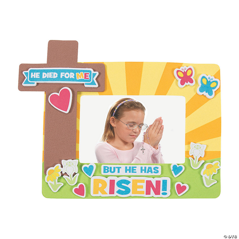 Easter "He Died For Me" Picture Frame Magnet Craft Kit - Makes 12 Image
