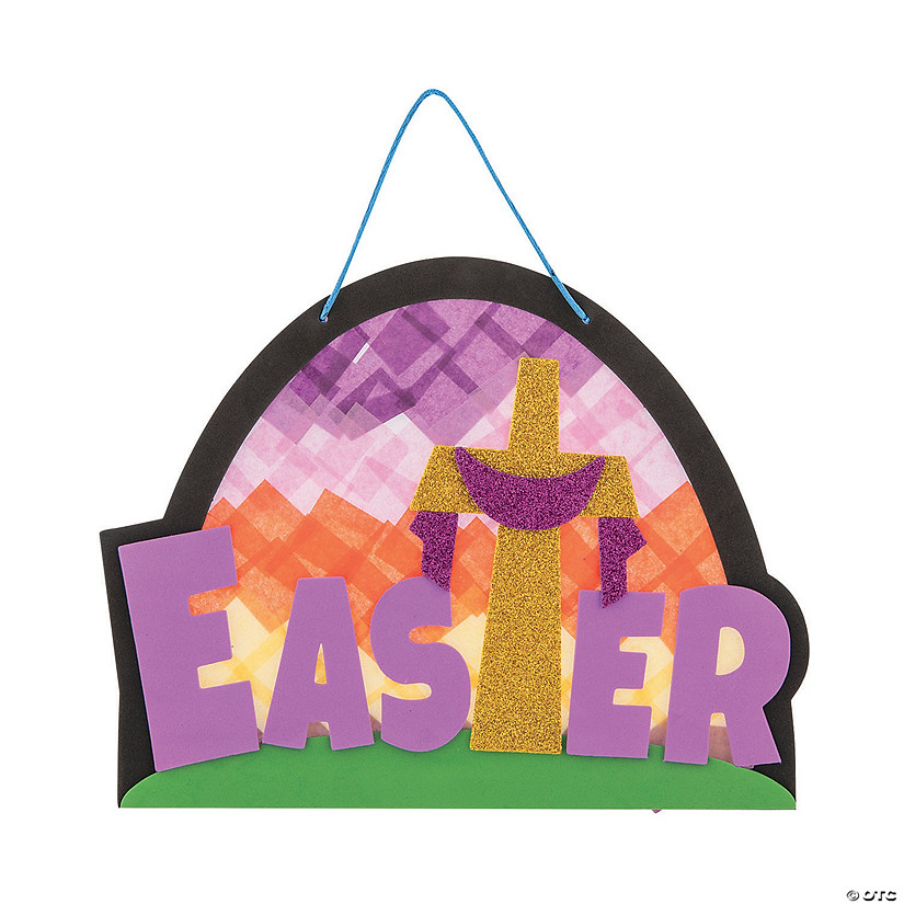Easter He Has Risen Tissue Paper Sign Craft Kit- Makes 12 Image
