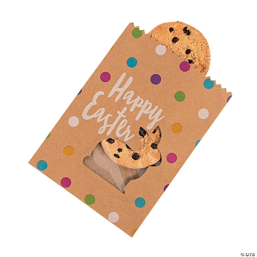 Easter Kraft Paper Treat Bags with Bunny Window - 12 Pc. Image