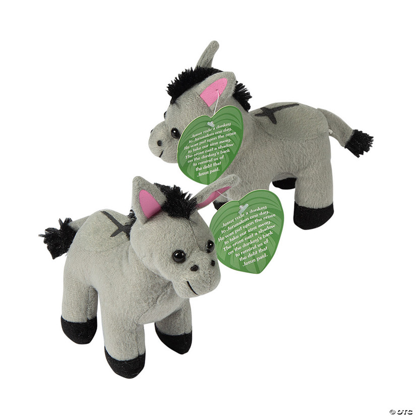 Easter Legend Stuffed Donkeys with Card - 12 Pc. Image