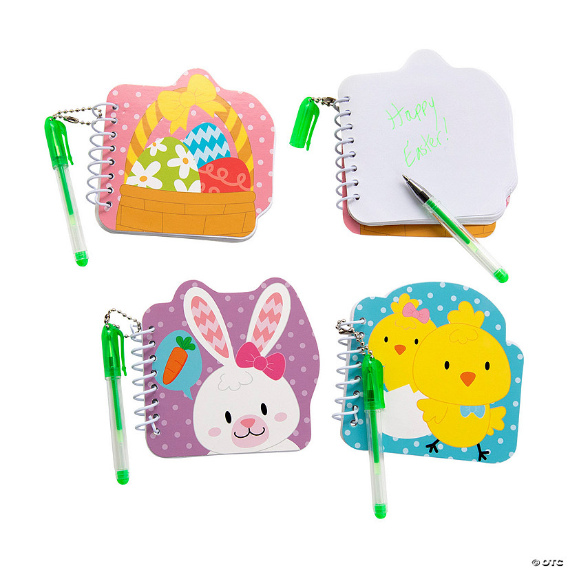 Easter Mini Spiral Notebooks with Pen - 12 Pc. - Less Than Perfect Image