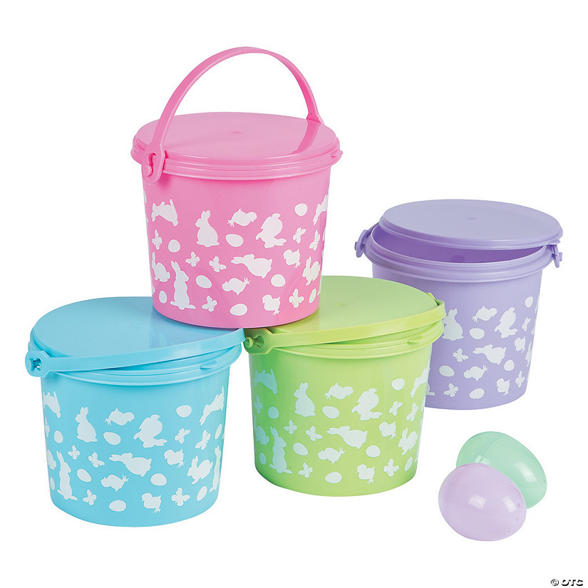 Easter Pails with Lid - 12 Pc. Image