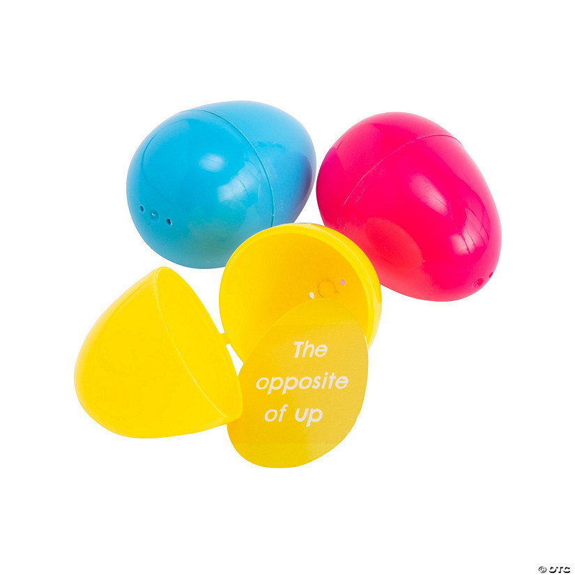 Easter Scavenger Hunt Cards in Plastic Easter Eggs - 12 Pc. Image