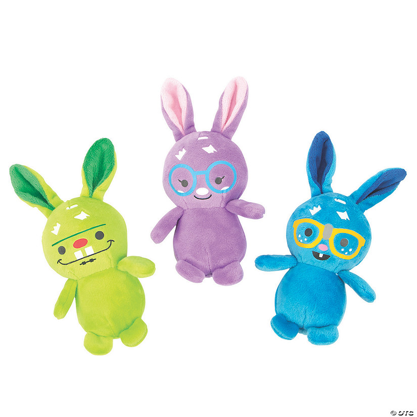 Easter Silly Face Stuffed Bunnies - 12 Pc. Image