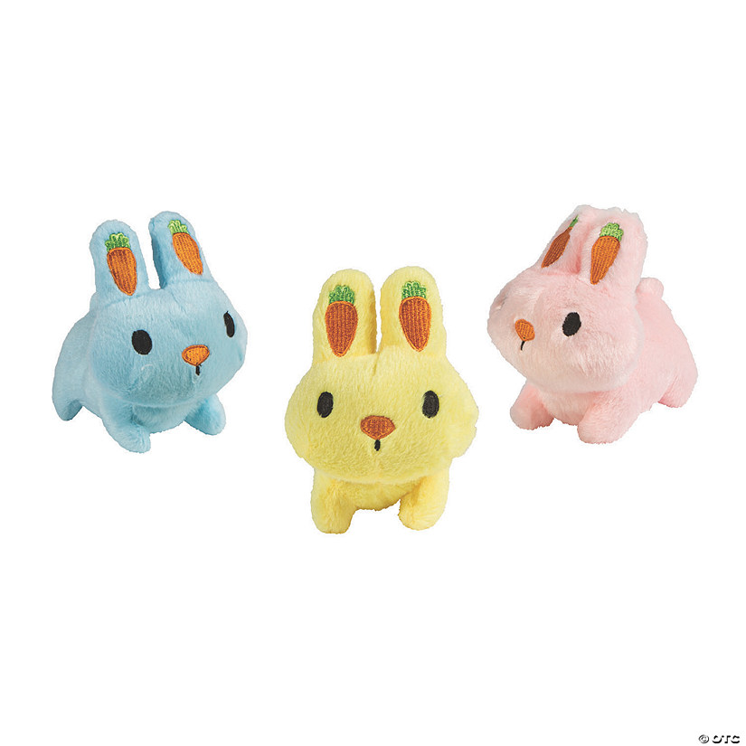Easter Stuffed Bunnies with Carrot Ears - 12 Pc. Image