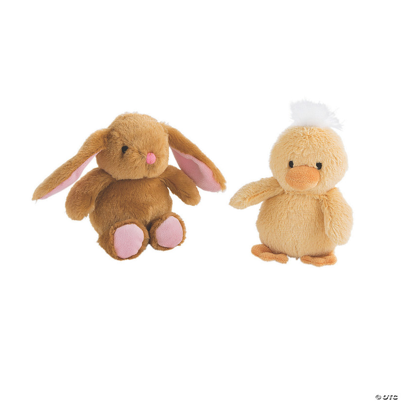 Easter Stuffed Bunny & Duck Characters - 12 Pc. Image