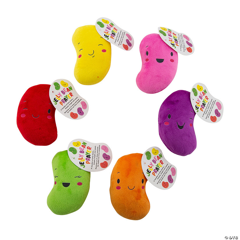 Easter Stuffed Colorful Jelly Beans with Prayer Card - 12 Pc. Image