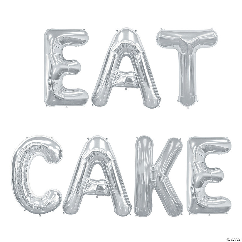 Eat Cake 34" Mylar Balloon Kit &#8211; 7 Pc. Image