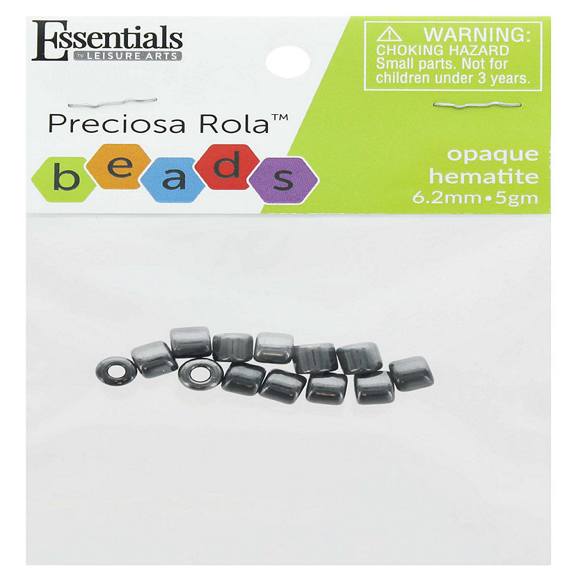 EBL Czech Rola Bead 6.2mm 5gm Op Hematite Image