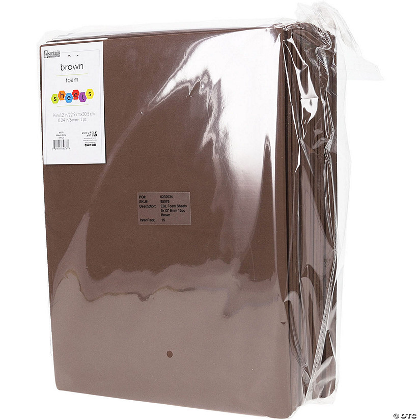 EBL Foam Sheets 9x12" 6mm 15pc Brown Image