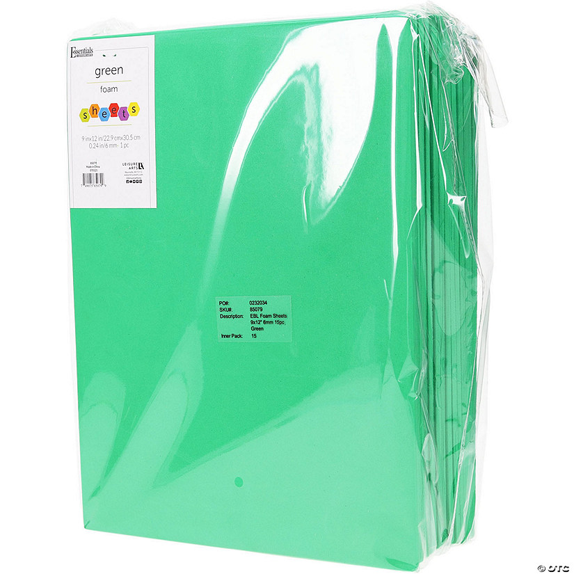 EBL Foam Sheets 9x12" 6mm 15pc Green Image