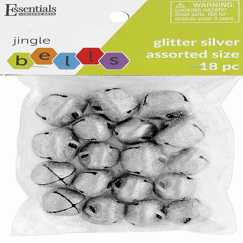 EBL Jingle Bells Glitter Astd Sizes Silver 18pc Image