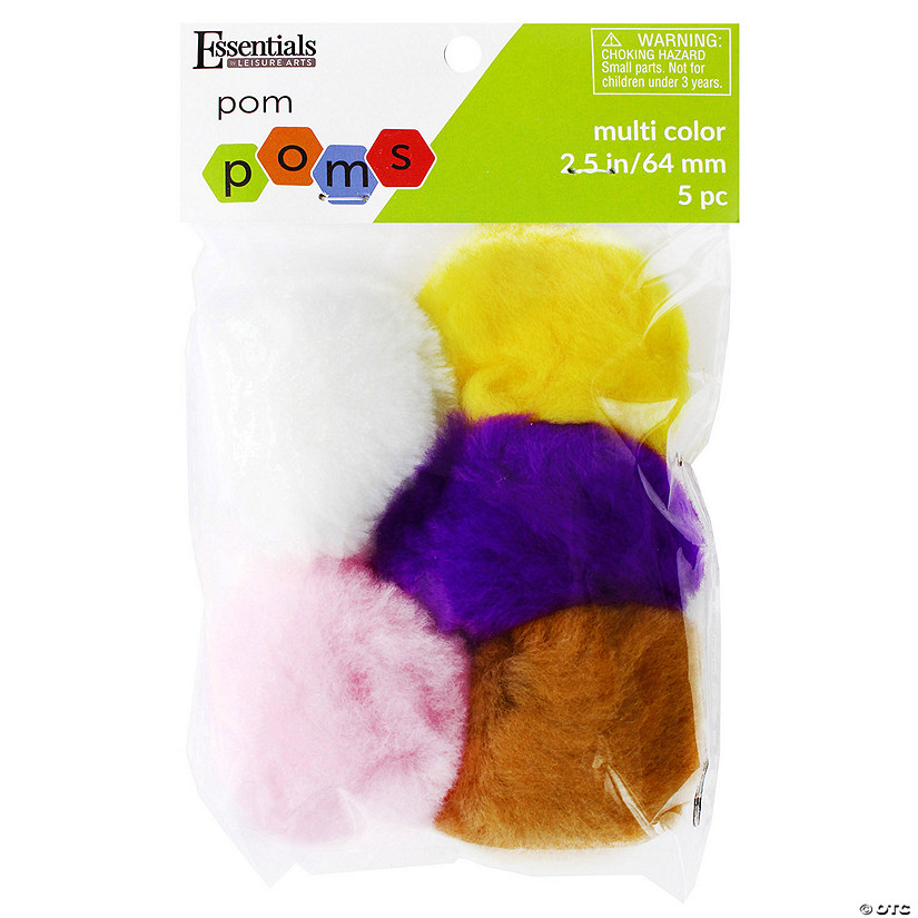 EBL Pom Pom 2.5" 5pc Multi- 6PK Image