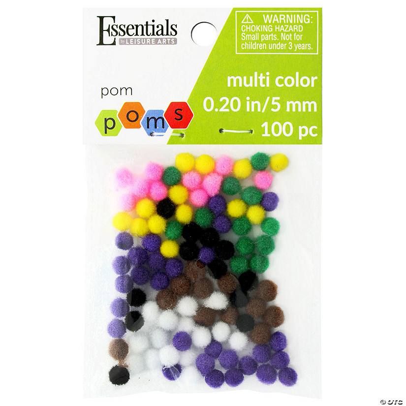 EBL Pom Pom 5mm Multi 100pc- 6PK Image